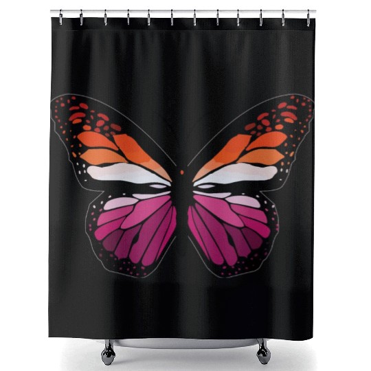 Lesbian Monarch Butterfly Sticker Shower Curtains