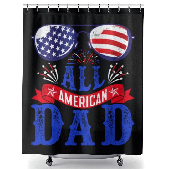 All American Dad America Pride US Patriot Shower Curtains