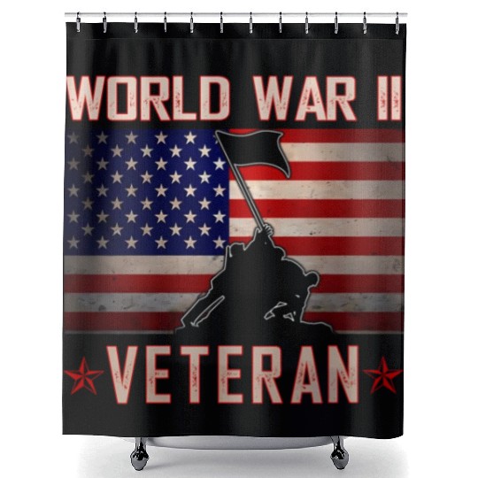 American Patriot Wwii Veteran Military World War 2 Shower Curtains