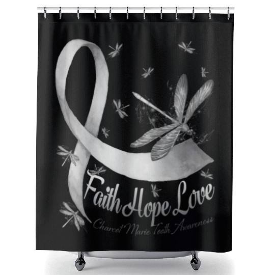 Faith Hope Love Charcot Marie Tooth Awareness Shower Curtains