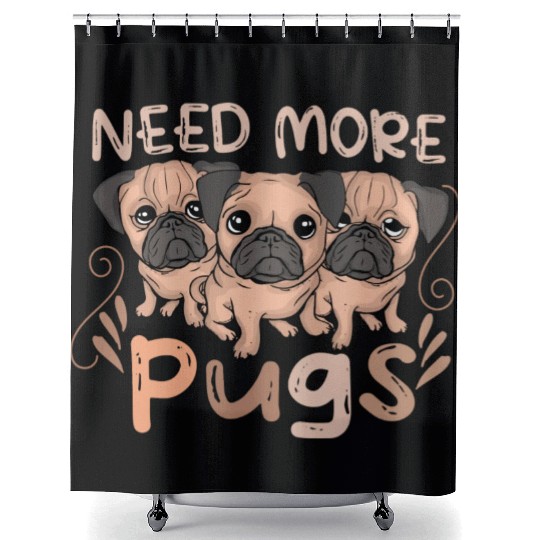 Pug Dog Lover Women Dog Owner Gift Pug Shower Curtains