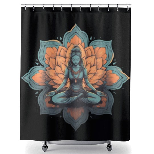 Women's Yoga Meditation Lotus Design Shower Curtains