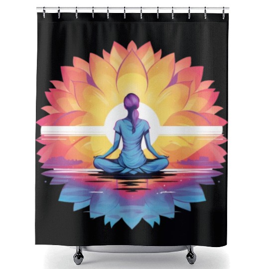 Women's Yoga Meditation Lotus Design Shower Curtains