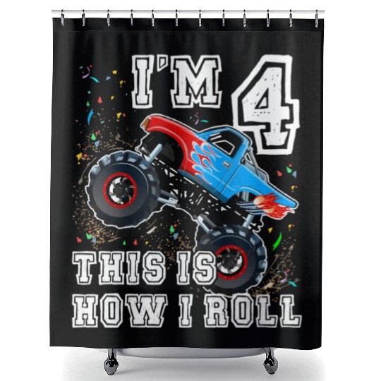 Monster Trucks 4Th Party 4 Shower Curtains