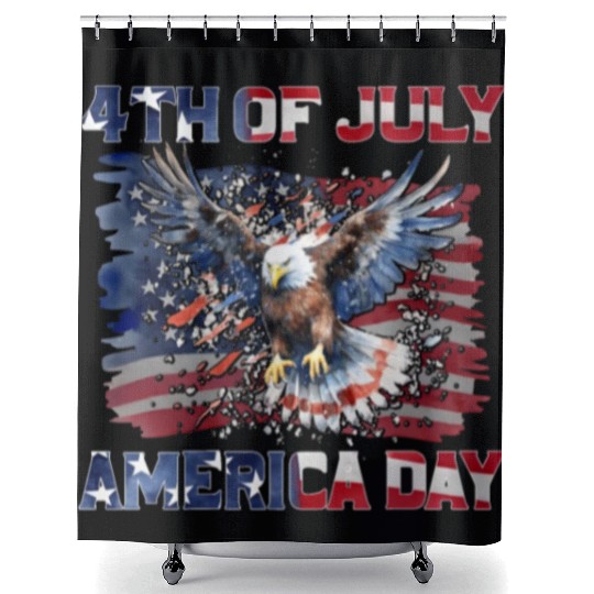 4th of july America Day Shower Curtains