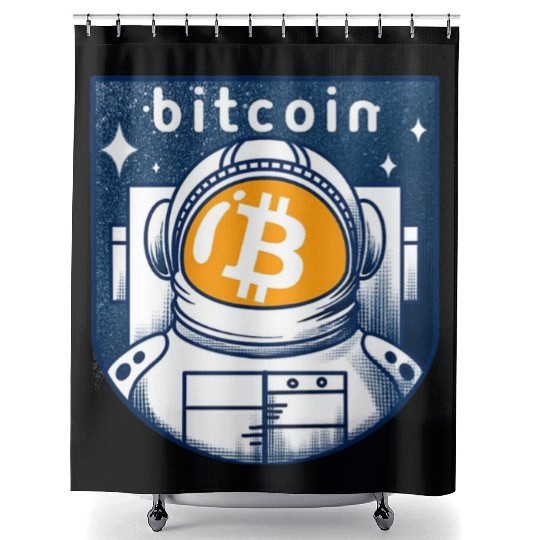 Bitcoin Coin-Crypto Astronaut Shower Curtains