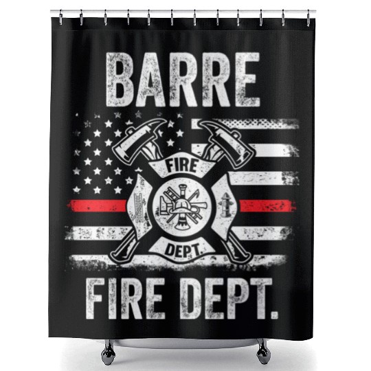 Barre Vermont Fire Dept Thin Red Line Shower Curtains