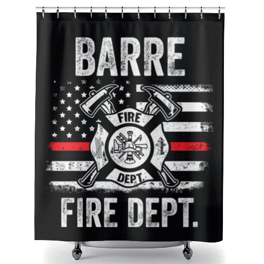 Barre Vermont Fire Dept Thin Red Line Shower Curtains