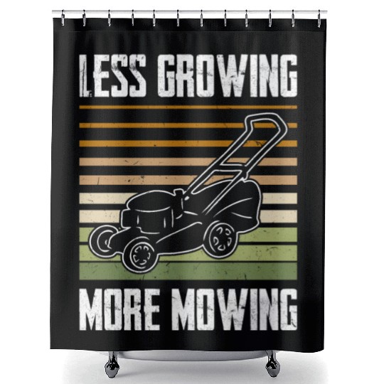 Lawn Mowing Lawn Mower Gardener Gardening Shower Curtains