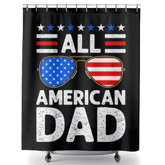 All American Dad Independence Day USA Party Shower Curtains