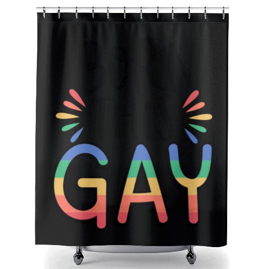 born this gay; gay pride; pride month; lgbt Shower Curtains