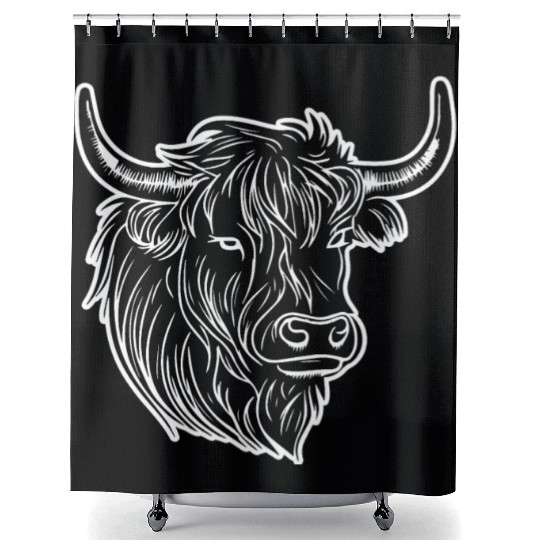 Scottish Highland Cow Shower Curtains