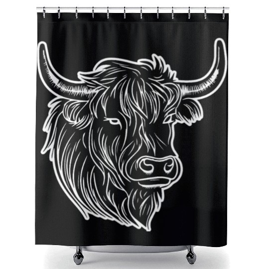 Scottish Highland Cow Shower Curtains