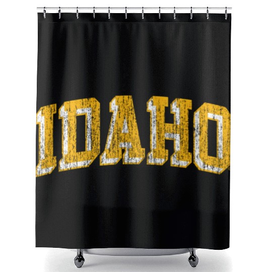 Idaho Vandals Block Logo Black Shower Curtains