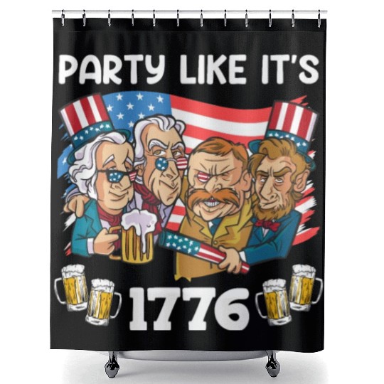 Party like it's 1776 Patriot US Presidents Shower Curtains