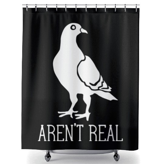 Birds Aren t Real Conspiracy Pigeon Retro Shower Curtains