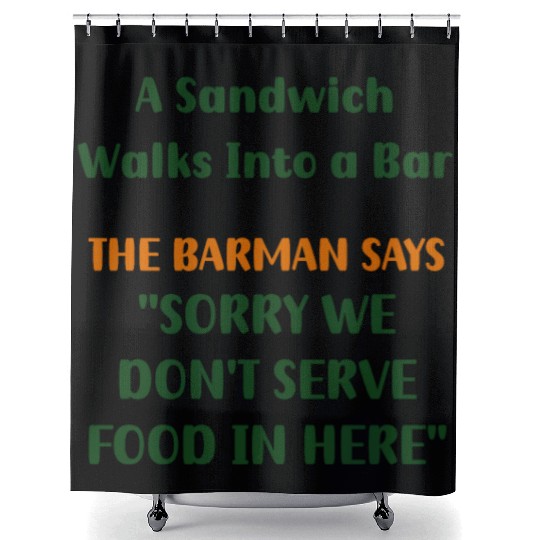 Unexpected Encounter: When a Sandwich Enters a Bar Shower Curtains