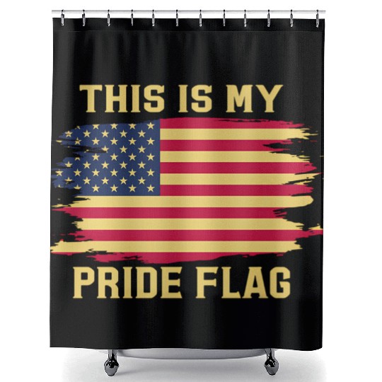 4Th Of July This Is My Pride Flag Usa American Pat Shower Curtains