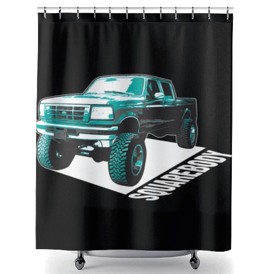Squarebody Old School Body Car Truck Shower Curtains