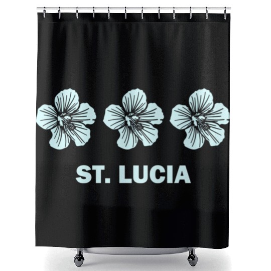 St Lucia Tropical Hibiscus Flower Shower Curtains