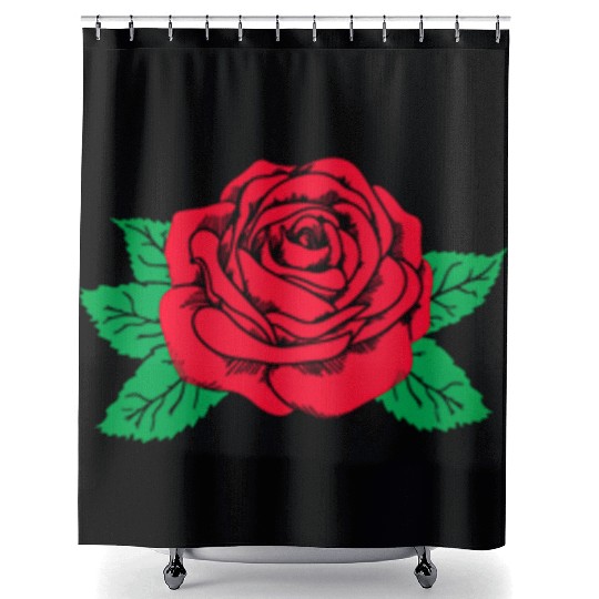 Red Rose Flower Aesthetic Soft Grunge Punk E Shower Curtains