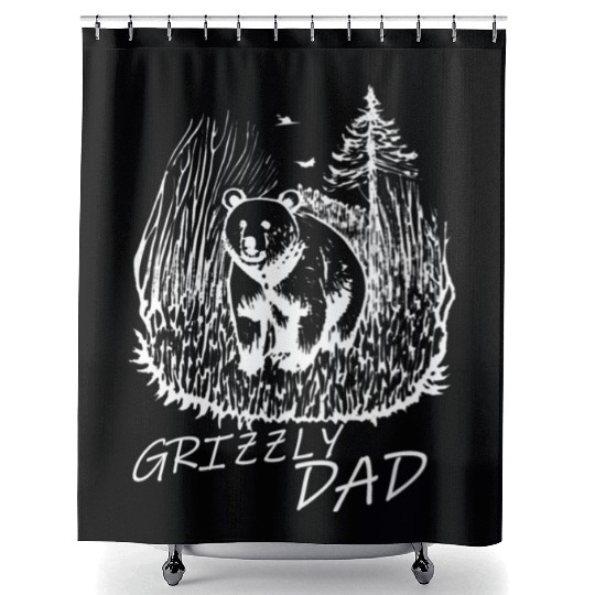 Grizzly Dad Father's Day Shower Curtains