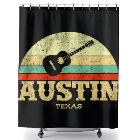 Austin Texas Guitar Lone Star State Shower Curtains