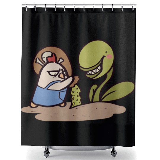 Angry Chicken Fertilizing Plant Shower Curtains