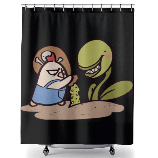 Angry Chicken Fertilizing Plant Shower Curtains