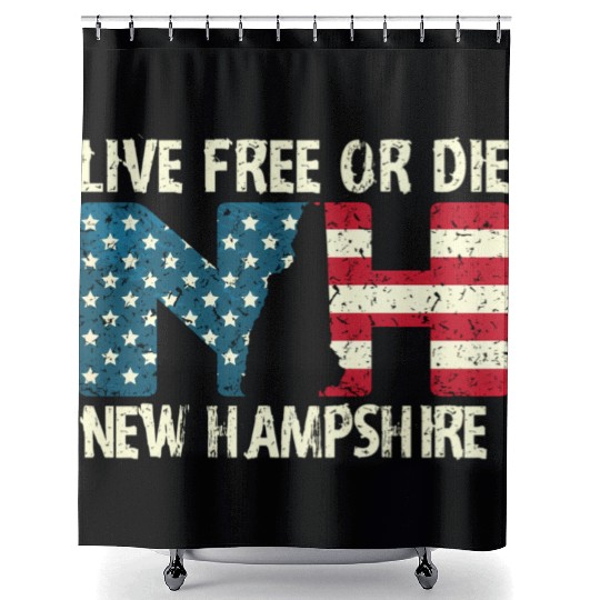 New Hampshire Patriotic Live Free Or Die Product Shower Curtains