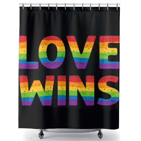 Love Wins Lesbian Gay Pride Lgbt Shower Curtains
