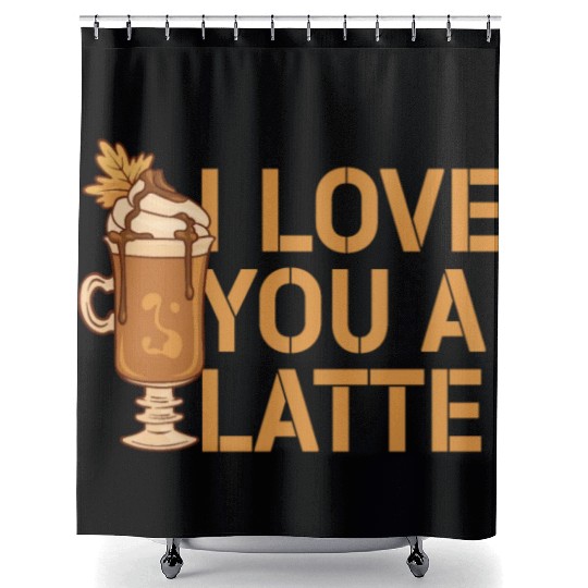 I Love You A Latte Couples Romance Shower Curtains