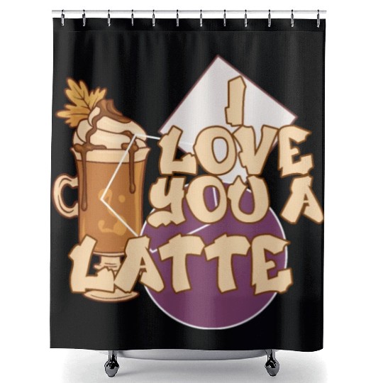 I Love You A Latte Couples Romance Shower Curtains