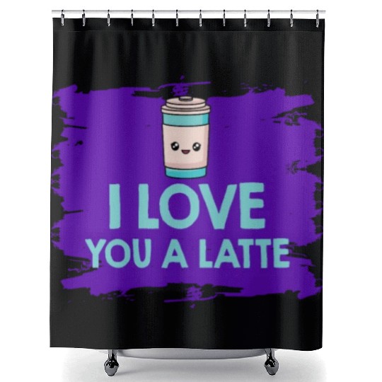 I Love You A Latte Couples Romance Shower Curtains
