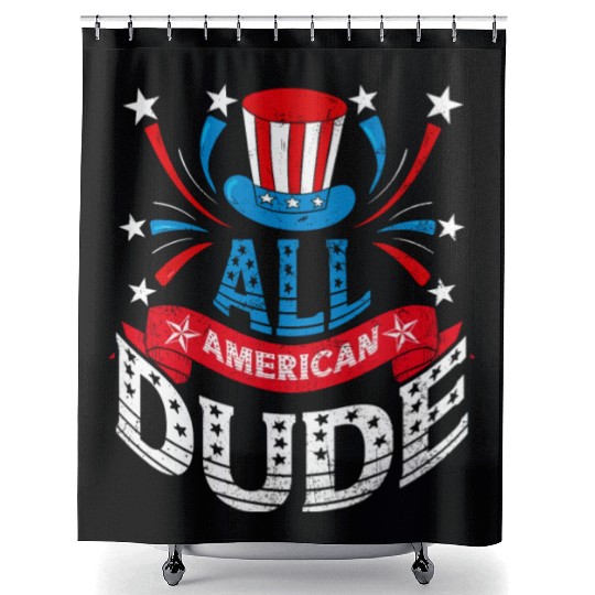 All American Dude American Pride US Patriot Shower Curtains
