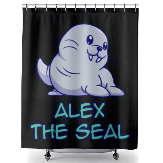 Alex The Seal Shower Curtains