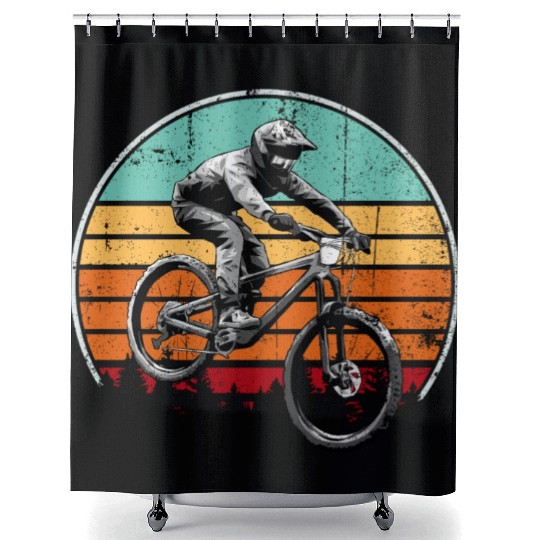 Mountain bike vintage Shower Curtains