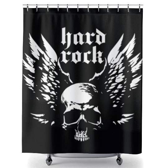 hardrock skull with wings Shower Curtains