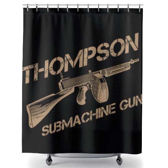 Thompson Submachine Gun | World War 2 Weapon Shower Curtains