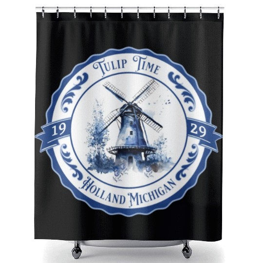 Delft Style Tulip Festival Time in Holland, Mi. Shower Curtains