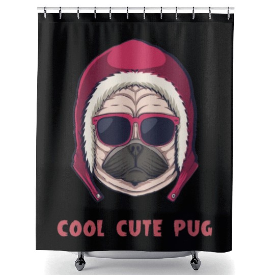 Cool Cute Pug Shower Curtains