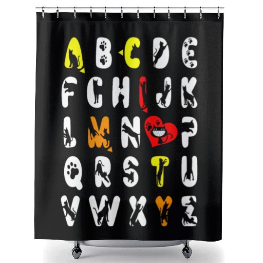 I love my cat Alphabet Shower Curtains