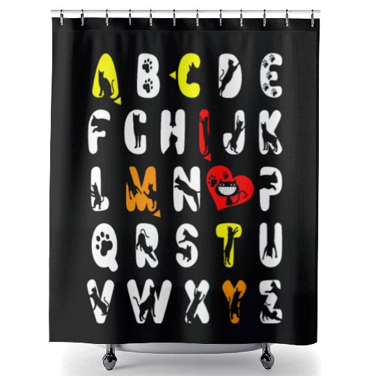 I love my cat Alphabet Shower Curtains
