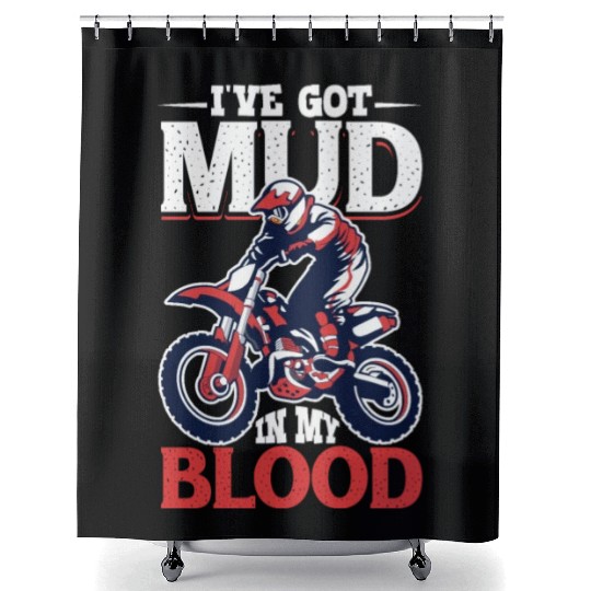 Dirt Bike Dirt Bike Riding Motocross Dirt Biking Shower Curtains