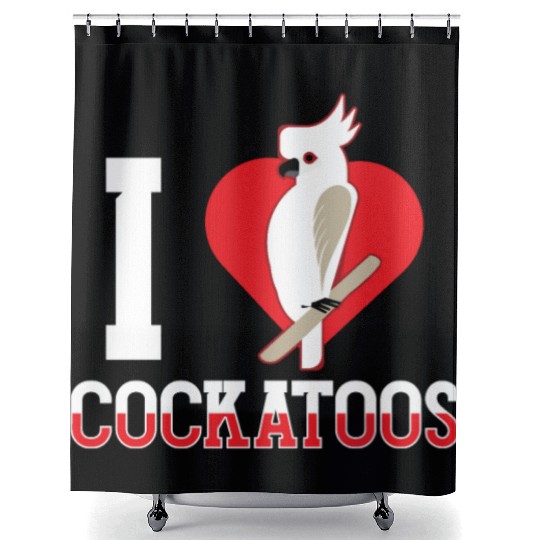 I Love Cockatoos Lover Bird Cockatoo Animal Shower Curtains