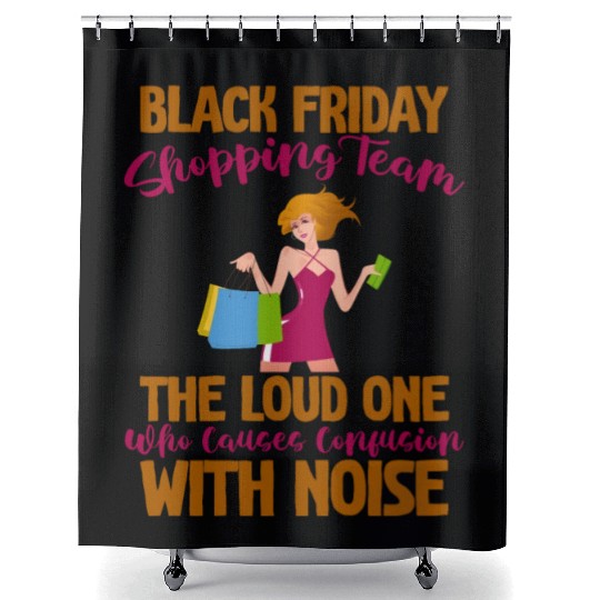 Black Friday Shopping Team 4 Shower Curtains