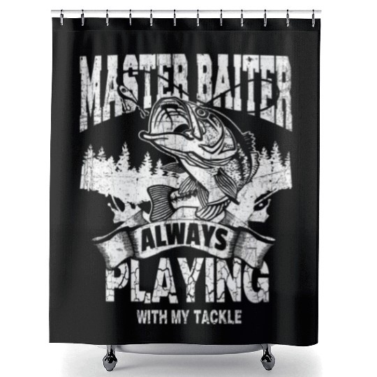 Master Baiter Shower Curtains - Ultimate Fishing Enthusiast