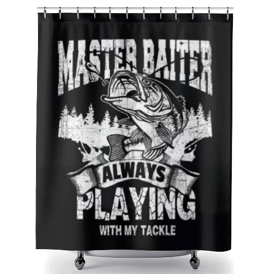 Master Baiter Shower Curtains - Ultimate Fishing Enthusiast