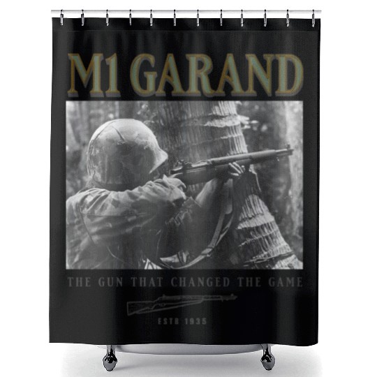 World War 2 Weapon M1 Garand Rifle Shower Curtains