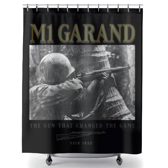 World War 2 Weapon M1 Garand Rifle Shower Curtains
